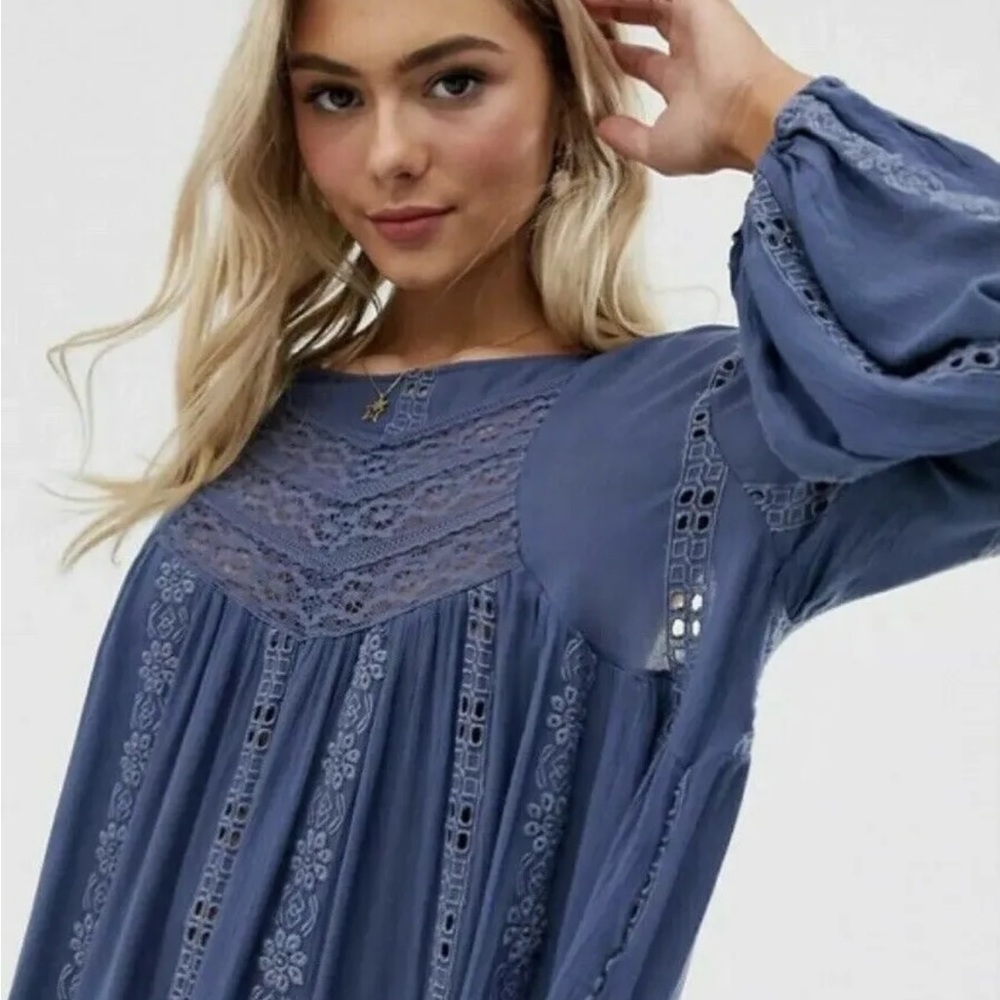 5 for $25. Free People Kiss Kiss embroidered lace tunic dress